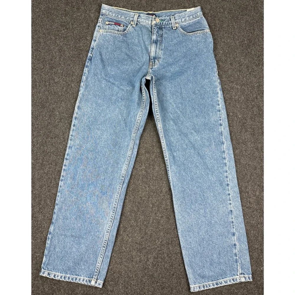 Tommy Hilfiger Tommy Jeans Relaxed Fit Straight Leg Denim Blue Mens 11/30 T901